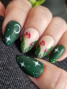 Get lost in the magic of mushroom press on nails short and long almond nails Nail Art For Beginners, Colorful Nails, Nails Diy, Beltane, Cute Nail Art, Nail Bar, Beautiful Nail Art, Funky Nails