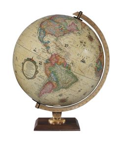 an old world globe on a wooden stand