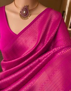 Type: Saree Saree Color: Blush Pink Blouse Color: Blush Pink Saree Length: 6.2 Mtrs (With Blouse) Blouse Length: 0.80 Mtrs Fabric: Soft Silk Work: Zari Weaving Care instruction: Dry clean only Brocade Saree, Simple Saree Designs, Fashionable Saree Blouse Designs, Indian Saree Blouses Designs, Simple Sarees, Saree Designs Party Wear, Indian Fashion Saree, Salwar Kamiz