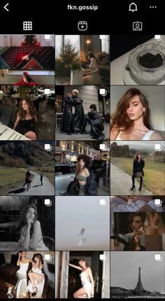 an iphone photo collage with many different pictures and people in the same area, including one woman