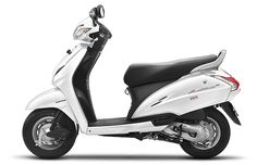 a white and red scooter on a white background