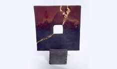 a marble light switch plate cover with an artistic design