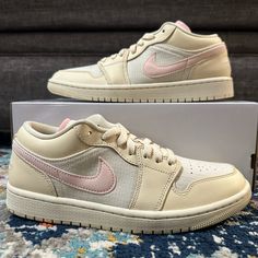 Nike Women’s Air Jordan 1 Low Se “Muslin Legend Pink” New With Original Box. Box Is Missing Top. Size 8.5; Authentic. Nike Air Jordan Low, Air Jordan Low, Jordan Low, Womens Air Jordans, Air Jordan 1 Low, Jordan 1 Low, Air Jordan 1, Nike Air Jordan, Jordan 1