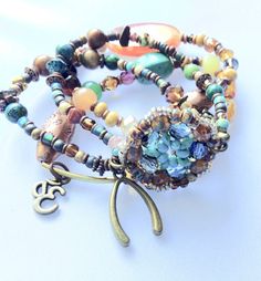 OM beaded boho bracelet handmade beaded bracelet yoga Elastic Bead Bracelet, Bead Wrap Bracelet, Om Bracelet, Multi Wrap Bracelet, Bohemian Bracelet, Yoga Bracelet, Beaded Wrap Bracelets, Bohemian Bracelets, Bracelet Gemstone