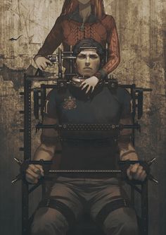 a woman sitting on top of a man in a chair