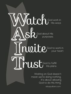 a poster with the words watch as ask in white and black, on a black background