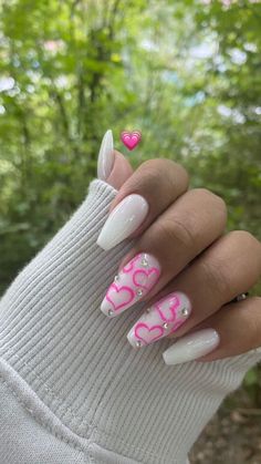 Nagel Tips, Simple Gel Nails, Simple Acrylic Nails, Girly Acrylic Nails, Cute Acrylic Nail Designs, Classy Acrylic Nails, Cute Gel Nails, Acrylic Nails Coffin Short