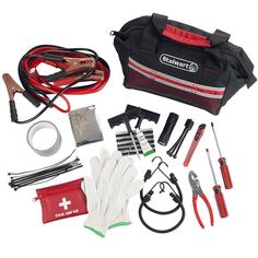 Noonewantstobestuckonthesideoftheroad,butthestalwartemergencyroadsidekitcanhelpyoustaysafewhileyouwaitforhelp.Includes12ft10gaugejumpercables,workgloves,bungeecords,tirerepairkit,emergencyblanket,firstaidkit,flashlightwithdetachabletripodandmore.FeaturesEmergencyroadsidekitincludesonlytrulyusefultoolsandsafetyitemsVersatilesoftsidedtravelbagHelpsprotectyouintheeventofanautomobilebreakdownorpersonalinjury55Piece< Roadside Emergency Kit, Mini First Aid Kit, Gifts For New Drivers, Pink Tools, Emergency Blanket, Car Emergency Kit, First Aid Supplies, Tire Repair, Mini One