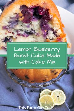 lemon blueberry bundt cake made with cake mix