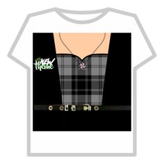 a t - shirt with the words punk rock on it's chest and an image of a man in plaid pants