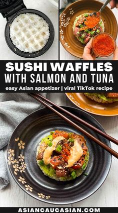 Romantic Date Night At Home, Asian Seafood, Cooking Avocado, Sushi Recipes Homemade, Mini Waffle Maker, Asian Appetizers, Spicy Aioli, Date Night At Home, Easy Sushi