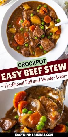 crockpot easy beef stew - traditional fall and winter dish