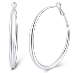 PRICES MAY VARY. Timeless Style: Silver hoop earrings classic design imbues them with a timeless charm. They are versatile and robust, simplicity. They effortlessly pair well with other jewelry pieces, Including necklaces, bracelets, and rings, making them a versatile addition to any jewelry collection. Hoop earrings consistently enhance a look with an element of classic chic, underscoring the wearer's taste and individual style. Versatile Designs: Our hoop earrings for women come in a variety o Vegas Outfits, Rings Making, Rose Gold Hoop Earrings, Earrings Classic, Classic Chic, Understated Elegance, Jewelry Earrings Hoops, Gold Hoop, Silver Hoops