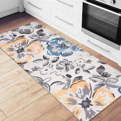 Lark Manor Carmela Anti-Fatigue Non-Skid Kitchen Mat & Reviews | Wayfair Standing Mat, Anti Fatigue Mat, Desk Areas, Rug Gallery, Long Periods, Senior Dog, Traditional Kitchen, Modern Floral, Kitchen Mat