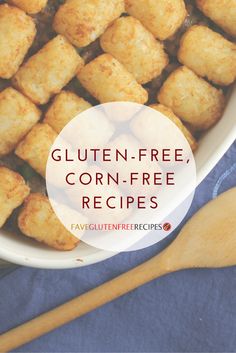 gluten - free corn - free croutons in a white bowl with a wooden spoon