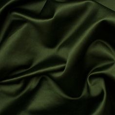 Designer Bottle Green Cotton Backed Duchess Satin (£53.90/metre) | Joel & Son Fabrics