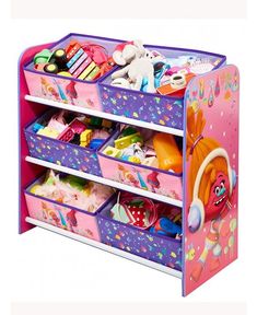 a toy organizer with lots of toys in it