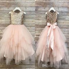 Dancer Wedding, Sequin Top Dress, Glam Dress, Sequin Flower, Pink Flower Girl Dresses, Tulle Flower Girl, Girls Pageant Dresses, Birthday Girl Dress