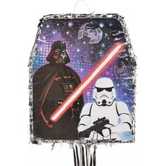 a star wars pinata with a darth vader and stormtrooper on it