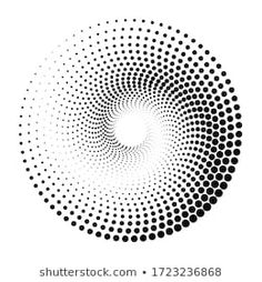 an abstract black and white background with dots in the shape of a circle on a white background