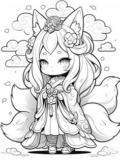 Anime Colouring Pages, Chibi Coloring, Chibi Coloring Pages, Manga Coloring Book, Adult Coloring Designs, Cartoon Coloring Pages, Chibi Drawings, Halloween Coloring Pages, Cool Coloring Pages