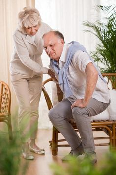 Man with back pain. Senior men with back pain and his helpful loving wife , #AD, #Senior, #pain, #Man, #men, #wife #ad Caring For The Elderly, Knee Meniscus, Seated Exercises, Loving Wife, Joints Pain Relief, Strong Muscles, Man Men, Old Age