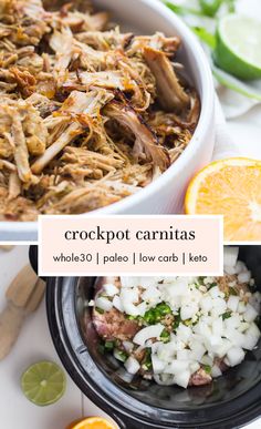 crockpot carnitass with onions and orange slices