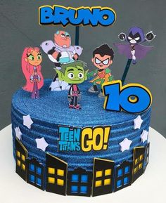 a birthday cake with cartoon characters on top and the words, bruno to tell that's go