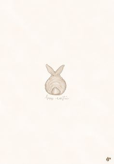 a drawing of a bunny with the words happy easter written on it