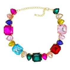 PRICES MAY VARY. Vibrant Color Options: This crystal rhinestone necklace comes in a wide range of dazzling colors, allowing you to choose the perfect shade to match your outfit or express your personal style. Eye-Catching Sparkle: The necklace features high-quality crystal rhinestones that catch the light beautifully, adding a touch of glamour and sparkle to any ensemble. Adjustable Length: With an adjustable chain, this necklace offers flexibility in length, ensuring a comfortable and customize White Gemstone Necklace, Black Necklace Statement, Topaz Yellow, Chunky Pearls, Choker Collar Necklace, Gemstone Choker, Rhinestone Choker Necklace, Crystal Choker Necklace, Rhinestone Choker