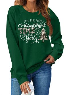 PRICES MAY VARY. Outstanding Design : Merry christmas sweatshirts for women, christmas tree printed shirts, xmas sweatshirt, red buffalo plaid christmas tee tops, leopard graphic tee, christmas trees sweatshirts, casual woman raglan long sleeve sweatshirt and classic round neck design is match with anybody. An Ideal Christmas Gift : Wonderful gift for christmas, perfect xmas gift shirts, could give this sweatshirt for yourself, friends, colleague, schoolmates, mom, sister, grandma or family memb Cheap Green Christmas Sweatshirt, Fun Christmas Crew Neck T-shirt, Christmas Green Graphic Print Sweatshirt, Christmas Crewneck Sweatshirt Grinch, Womens Merry Christmas Tree Sweatshirt, Xmas Outfits, Teaching Shirts, Pretty Shirts, Xmas Shirts