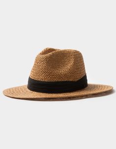 Straw Panama Hat, Womens Hat, Straw Fedora, Logo Badge, South Pacific, Metallic Logo, Wide Brimmed, Straw Hat, Billabong