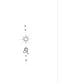 the zodiac sign is drawn in black ink on a white background with arrows and stars