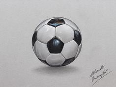 a drawing of a soccer ball on white paper