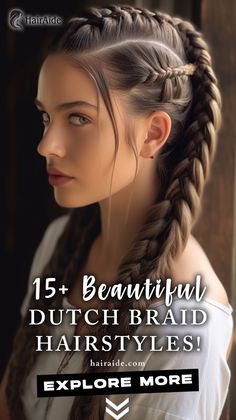 Bohemian dreams come true: Discover the enchanting world of Dutch braid hairstyles. 🌸💕 Braiding Long Hair Easy, Long Hairstyles Braided, Braiding Hair Extensions Styles, Sleek Braid Hairstyles, 3 Dutch Braids, Viking Hairstyles For Wedding, Braided Hairstyle Long Hair, Pretty Hair Styles Braids, Cool Braid Ideas