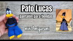 a crocheted penguin is shown with the words pato lucas written in spanish