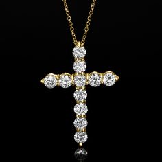 Ross-Simons - 2.00ct t. w. Lab Grown Diamond Cross Pendant Necklace in 14kt Yellow Gold. 18". Our meaningful cross pendant necklace is a stunning statement, bright with 2.00 ct. t. w. round brilliant-cut diamonds in 14kt yellow gold. Suspends from a cable chain with a 2" extender. Lab-grown diamonds are identical to mined diamonds according to their optical, physical and chemical properties. All Ross-Simons lab-grown diamond jewelry in 14kt gold and platinum (excluding RS Pure designs) includes Elevation Church, Pendant Necklace Diamond, Physical And Chemical Properties, Church Sunday, Diamond Pendent, Diamond Cross Necklaces, Diamond Birthstone, Gold Cross Necklace, Diamond Cross Pendants