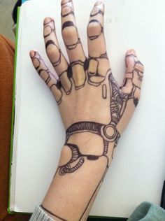 a person's hand with tattoos on it