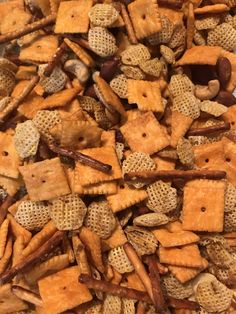 a pile of chex mix is shown in this image