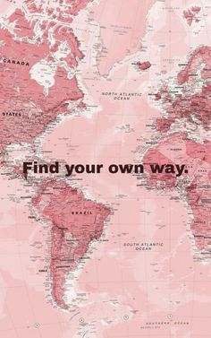 the world map is shown in pink and has many different countries, but it's not