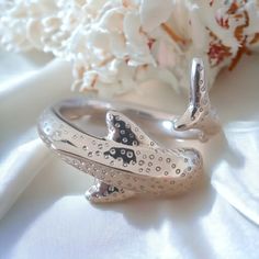 This beautiful water safe  whale shark ring is one of a kind. Solid sterling silver                      Available in sizes 6, 7, 8,9 & 10 Whale Shark Jewelry, Bulky Rings, Whale Ring, Shark Ring, Shark Jewelry, Beautiful Water, Dope Jewelry, Whale Shark, Funky Jewelry