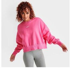 Top Seller for $70 Women's XS Nike Fleece Oversized Crewneck Sweatshirt DQ5761 684 jordan 1, Women's Clothes Nike Cropped Hoodie, Nike Crewneck, Cropped Crewneck, Nike Fleece, Nike Zip Up, Oversized Crewneck, Pink Nike, Nike Sweatshirts, Workout Sweatshirt