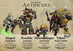 the league of artificers character list