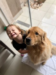 Golden Retriever With Baby, Baby And Golden Retriever, Golden Retriever Family, Golden Retriever Baby, Elderly Dogs, Puppies And Kitties, Family Pets, Dogs And Kids, Golden Retriever Puppy