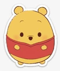 winnie the pooh sticker with a red bandanna around its neck