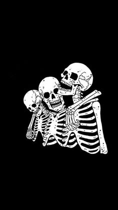 two skeletons hugging each other with the caption i'm not all bad in good company