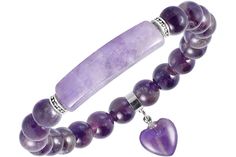 Amazon Best Sellers: Best Women's Strand Bracelets Healing Stone Bracelet, Amethyst Bracelet Beads, Carved Heart, Amethyst Healing, Crystal Energy, Amethyst Bracelet, Chakra Crystals, Strand Bracelet, Healing Bracelets