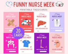 the printable nurse cards are designed to look like they have funny nurses on them