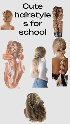 Hairstyles For Middle School, Aesthetic Hair Styles, School Hair Ideas, Preppy Hair, Summer Hair Styles, Hair Styles Cute, Hairstyle For School, Super Cute Hairstyles