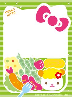 an image of hello kitty with vegetables